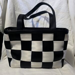 Harveys Black and White Checkered Tote Bag
